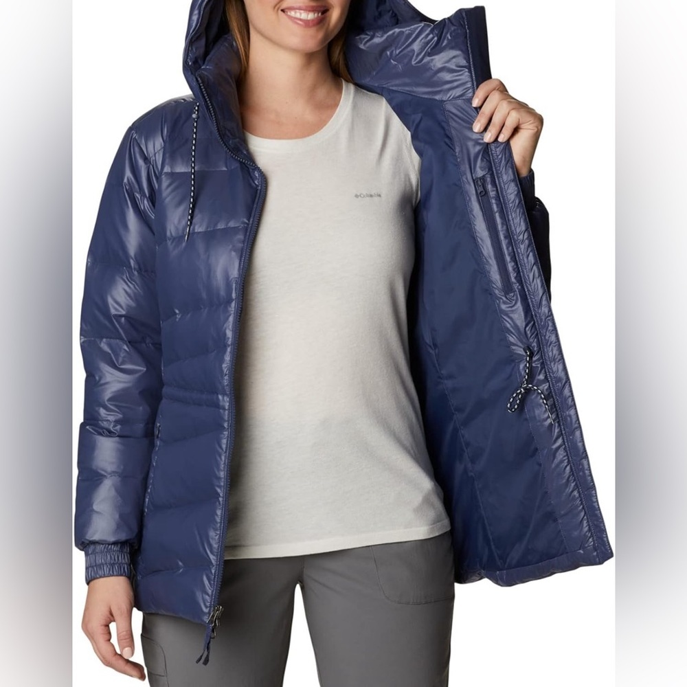 COLUMBIA Women's Icy Heights II Down Jacket Sz S, M, L Stone Navy AUTHENTIC NWT - Picture 6 of 9
